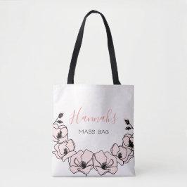 Aangepaste Floral-katholieke citaatmassa Tote Bag
