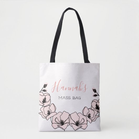 Aangepaste Floral-katholieke citaatmassa Tote Bag (Voorkant)