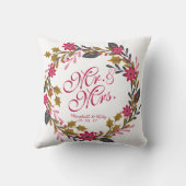 Aangepaste Floral Kerstbruiloft Pillow Kussen (Achterkant)