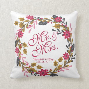 Aangepaste Floral Kerstbruiloft Pillow Kussen