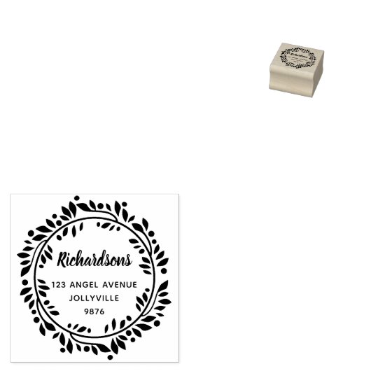 Aangepaste Floral laat het grote adres Rubberstempel (Gestempeld)