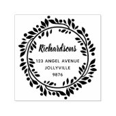 Aangepaste Floral laat het grote adres Zelfinktende Stempel (Design)