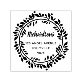 Aangepaste Floral laat het grote adres Zelfinktende Stempel