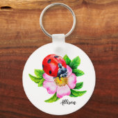 Aangepaste Floral Ladybug-Sleutelhanger Sleutelhanger (Voorkant)