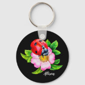 Aangepaste Floral Ladybug-Sleutelhanger Sleutelhanger (Voorkant)