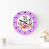 Aangepaste Floral Large Clock Grote Klok (Huis)
