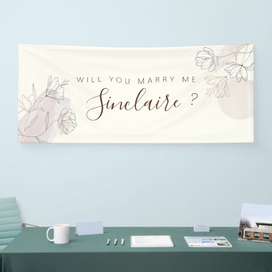 Aangepaste Floral Line Art-ontwerpbanner Spandoek (Beurs)
