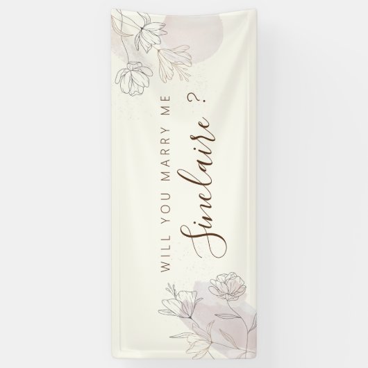 Aangepaste Floral Line Art-ontwerpbanner Spandoek (Verticaal)