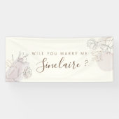 Aangepaste Floral Line Art-ontwerpbanner Spandoek (Horizontaal)