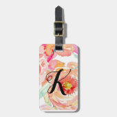 Aangepaste Floral Luggage Bagagelabel (Voorkant verticaal)