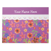 Aangepaste Floral Magenta, Faux Lace Notitieblok o (Voorkant)