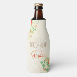 Aangepaste  Floral Maid of Honor Bottle Cooler