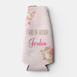 Aangepaste  Floral Maid of Honor Bottle Cooler