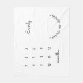 Aangepaste Floral Milestone Blanket Fleece Deken (Voorkant)