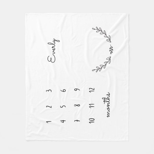 Aangepaste Floral Milestone Blanket Fleece Deken (Voorkant)