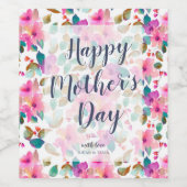 Aangepaste Floral Moederdag Wijn Etiket (Enkel label)