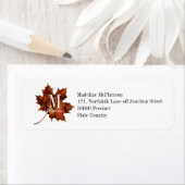 Aangepaste Floral Monogram herfst Maple Leaf Etiket (Insitu)