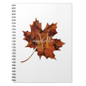 Aangepaste Floral Monogram herfst Maple Leaf Notitieboek (Voorkant)