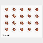 Aangepaste Floral Monogram herfst Maple Leaf Ronde Sticker (Vel)