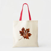 Aangepaste Floral Monogram herfst Maple Leaf Tote Bag (Voorkant)