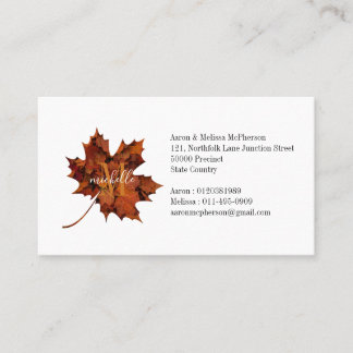Aangepaste Floral Monogram herfst Maple Leaf Visitekaartje