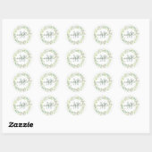 Aangepaste Floral Monogram Soft Summer Foliage Ronde Sticker (Vel)