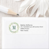 Aangepaste Floral Monogram Summer Foliage Etiket (Insitu)