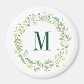 Aangepaste Floral Monogram Summer Foliage Magneet (Voorkant)