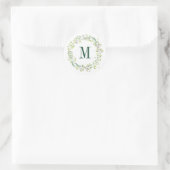 Aangepaste Floral Monogram Summer Foliage Ronde Sticker (Tas)