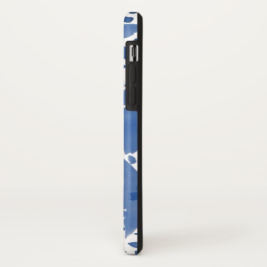 Aangepaste Floral Monogrammed Blue Waterverf Case-Mate iPhone Case (Achterkant/links)