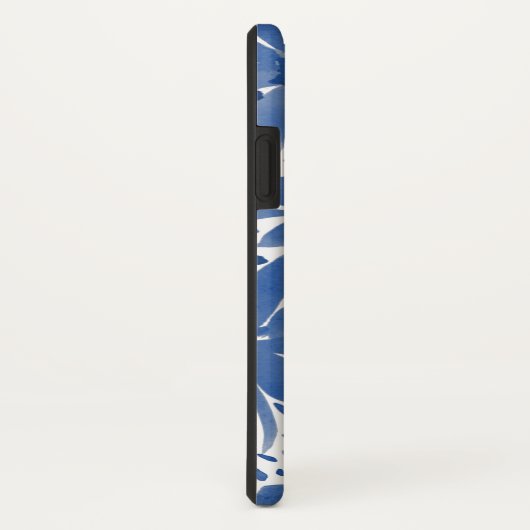 Aangepaste Floral Monogrammed Blue Waterverf Case-Mate iPhone Case (Achterkant/rechts)