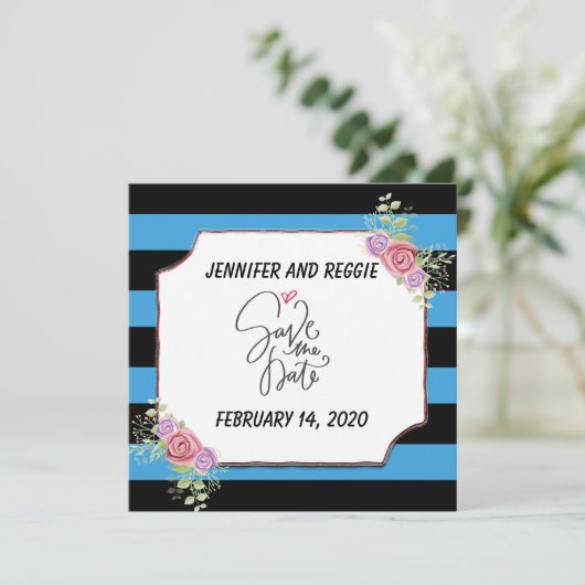 Aangepaste Floral opslaan Datum Save The Date (Staand voorkant)