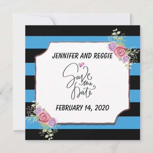 Aangepaste Floral opslaan Datum Save The Date (Voorkant)