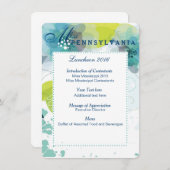 Aangepaste Floral Pageant Luncheon-programmakaart Kaart (Voorkant / Achterkant)
