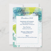 Aangepaste Floral Pageant Luncheon-programmakaart Kaart (Voorkant)