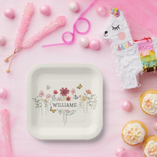 Aangepaste Floral Papieren Bordje (Feest)