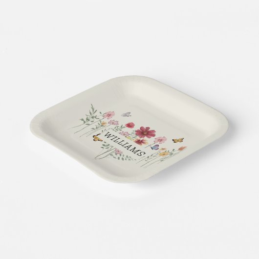 Aangepaste Floral Papieren Bordje (Gebogen)