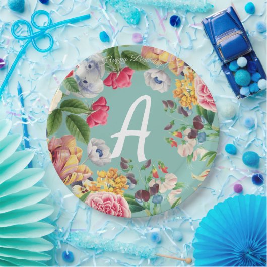 Aangepaste Floral Papieren Bordje (Feest)