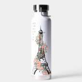 Aangepaste Floral Paris Eiffel Tower White Waterfles (Links)