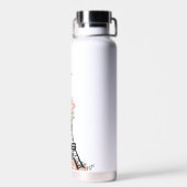 Aangepaste Floral Paris Eiffel Tower White Waterfles (Achterkant)