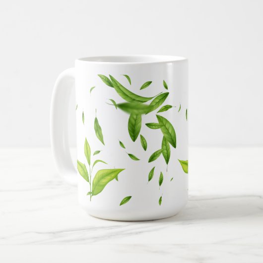 Aangepaste Floral Pattern Coffee Mok (Voorkant links)