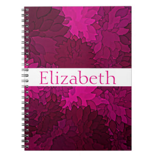 Aangepaste Floral Pattern Roze Paars White Notitieboek