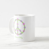 Aangepaste Floral Peace Sign-Mok Koffiemok (Voorkant links)