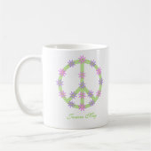 Aangepaste Floral Peace Sign-Mok Koffiemok (Links)