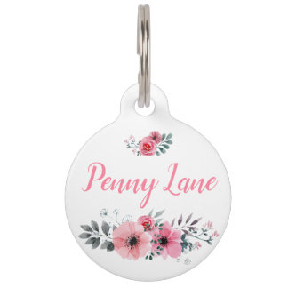 Aangepaste Floral Pet Tag Huisdierpenning