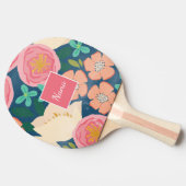 Aangepaste Floral Ping Pong Paddle Tafeltennisbatje (Zijkant)