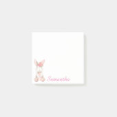 Aangepaste Floral Pink Bunny Post-it Notes (Voorkant)