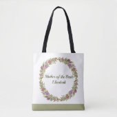 Aangepaste Floral Pink Green Bridesmaid Canvas tas (Voorkant)