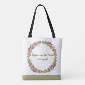 Aangepaste Floral Pink Green Bridesmaid Canvas tas (Achterkant)