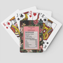 Aangepaste Floral Pink Love Recipe Wedding Favor Pokerkaarten